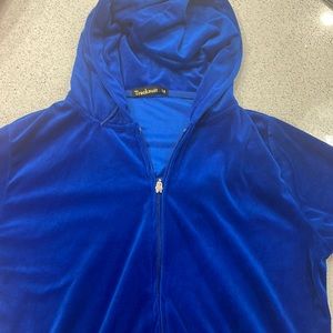 royal blue velvet tracksuit
